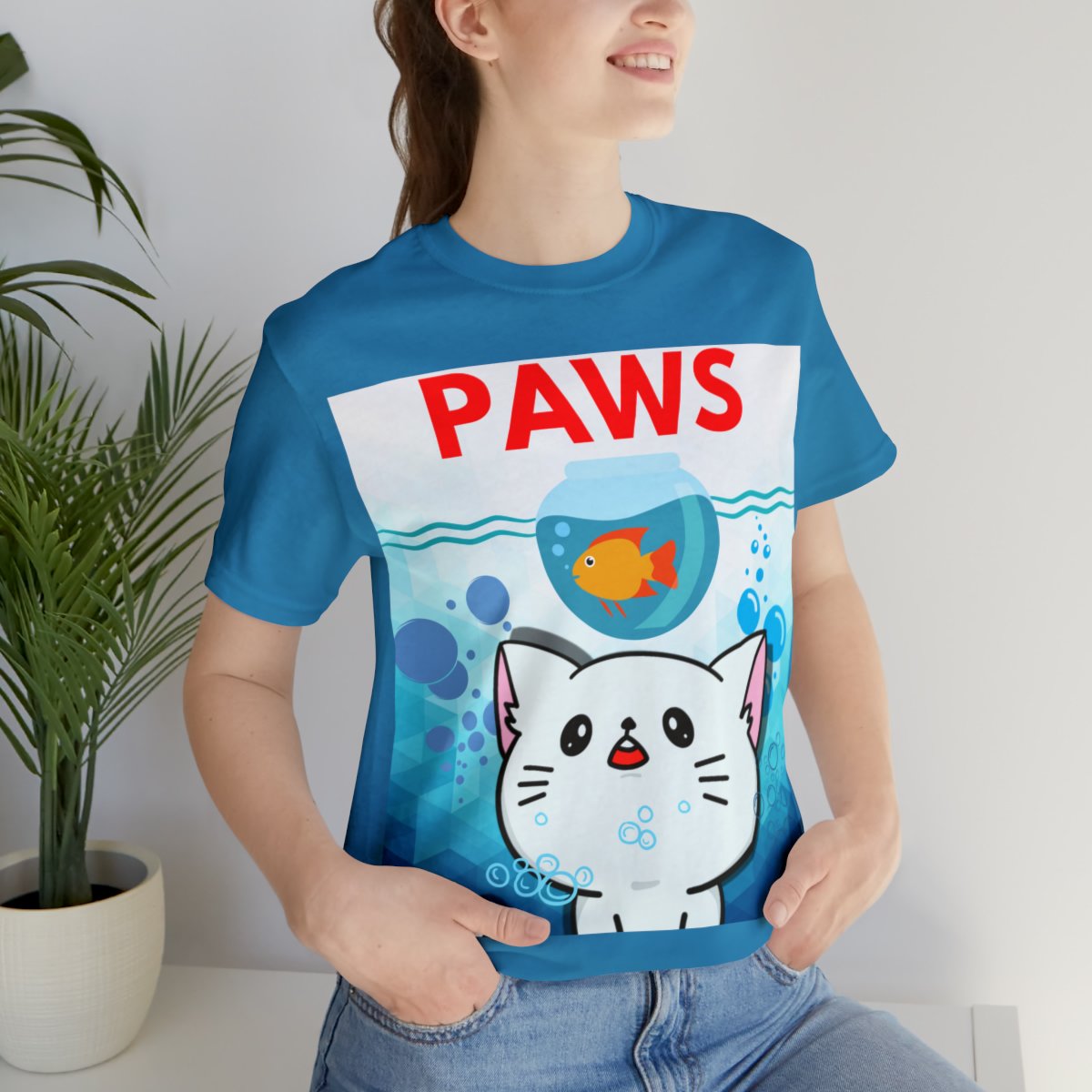 Paws Predator Cat and Fish T-shirt