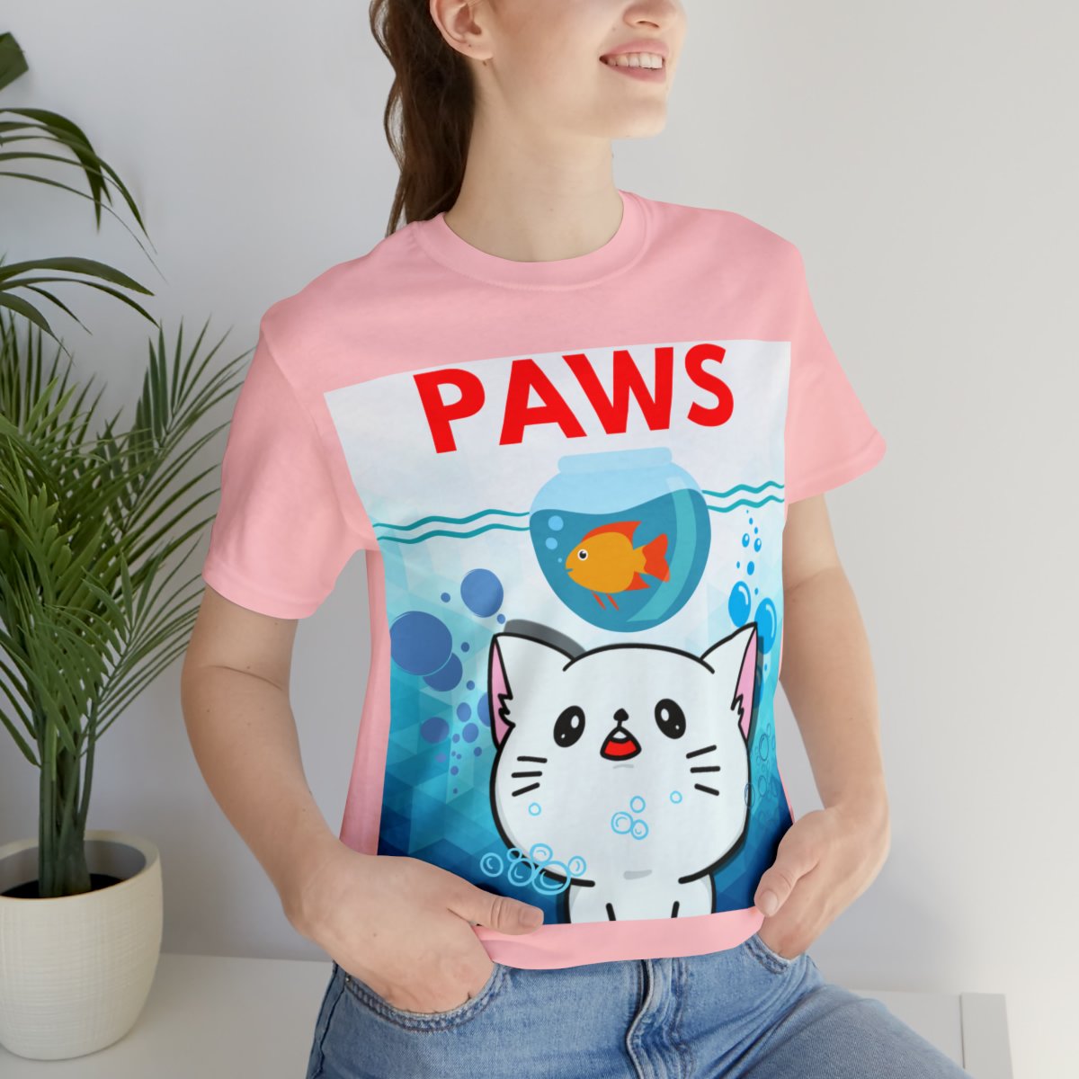 Paws Predator Cat and Fish T-shirt