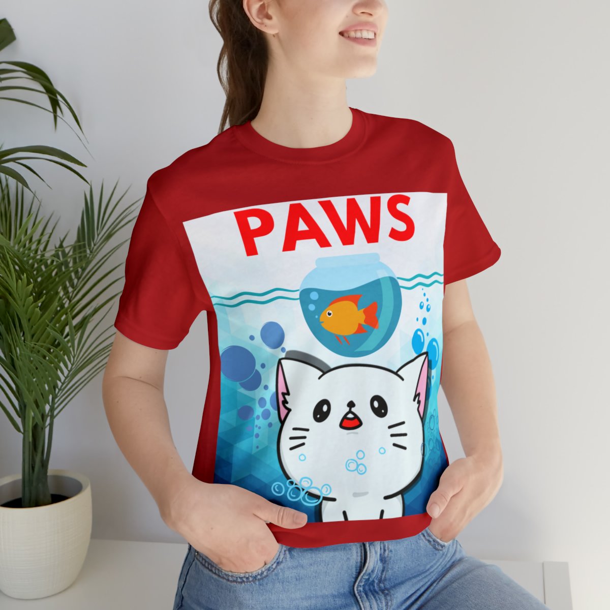 Paws Predator Cat and Fish T-shirt