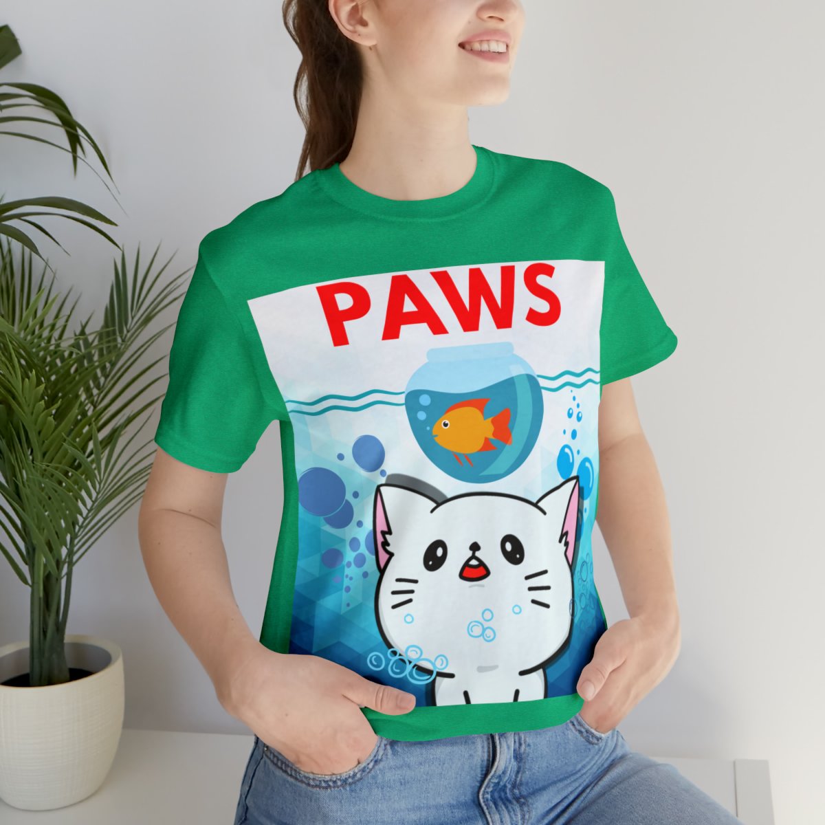 Paws Predator Cat and Fish T-shirt