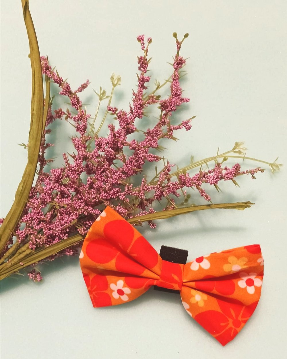 Handmade Summer Orange Flowers Dog and Cat Bow Ties