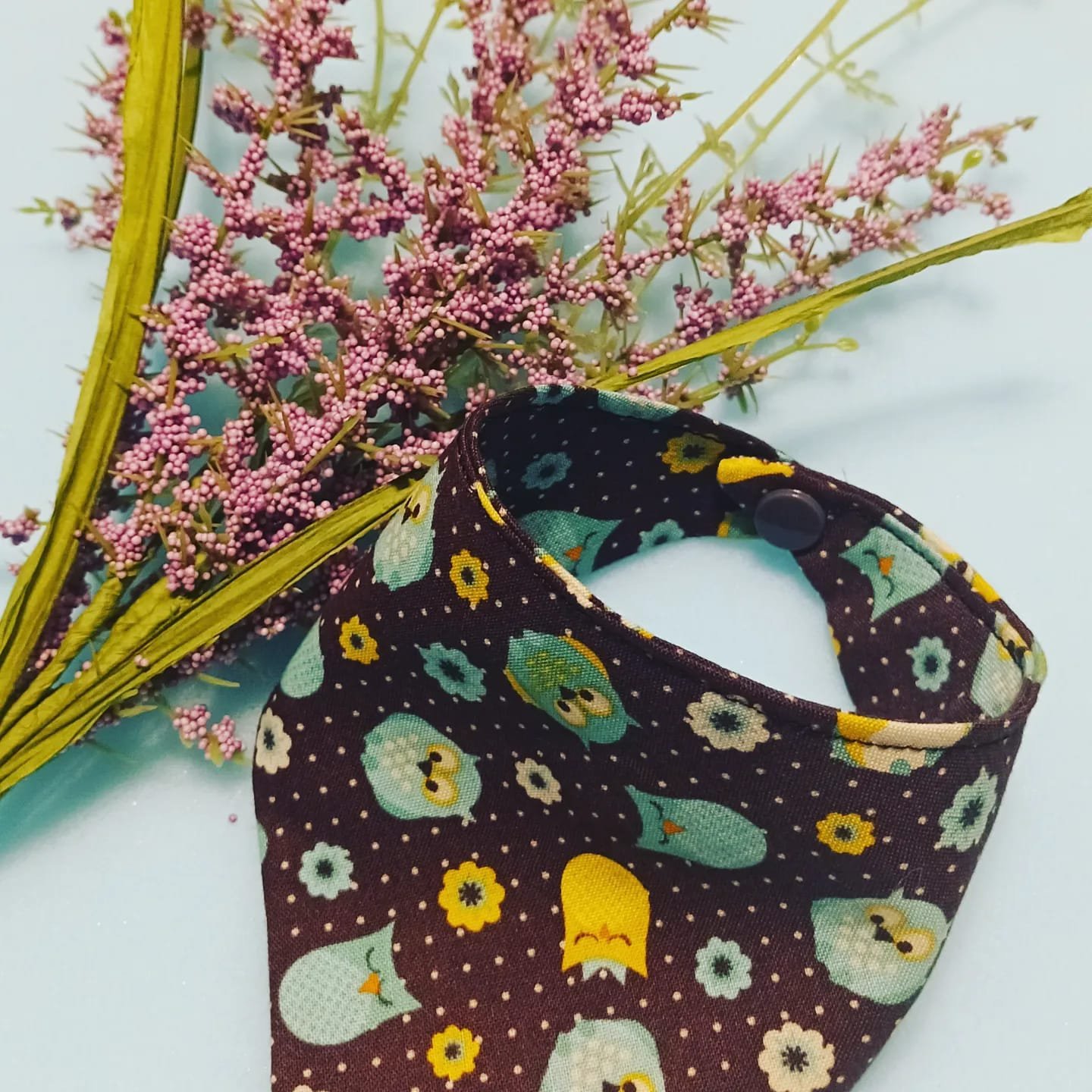 Little Owl Cute Dog And Cat Bandana With Snap Buttons
