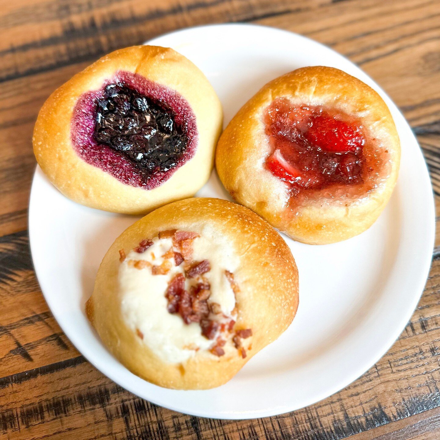 Discover the perfect breakfast with Marty B's Coffee&rsquo;s Kolaches! Order online and pickup or drop by and stay awhile. Either way, savor the flavors of strawberry, blueberry, and bacon cream cheese in our freshly baked Kolaches! 

#martybscoffee 