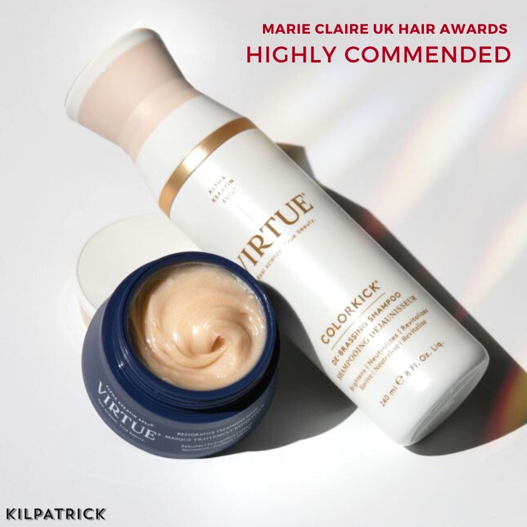 Congratulations to our client @virtuelabs for achieving two highly commended products in the Marie Claire Hair Awards this year! ⁠
⁠
⭐️ ColorKick De-Brassing Shampoo⁠
⭐️ Restorative Treatment Mask⁠
⁠
For all enquires please email virtue@wearekilpatri