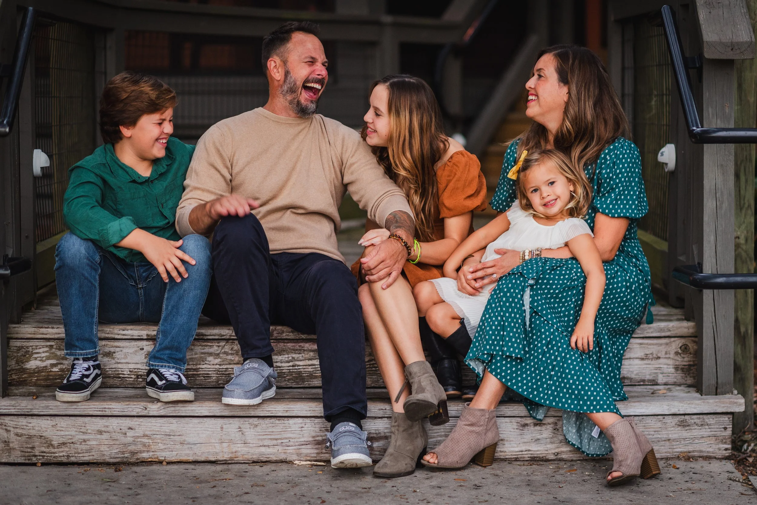 Family of Five on a FishHawk Porch