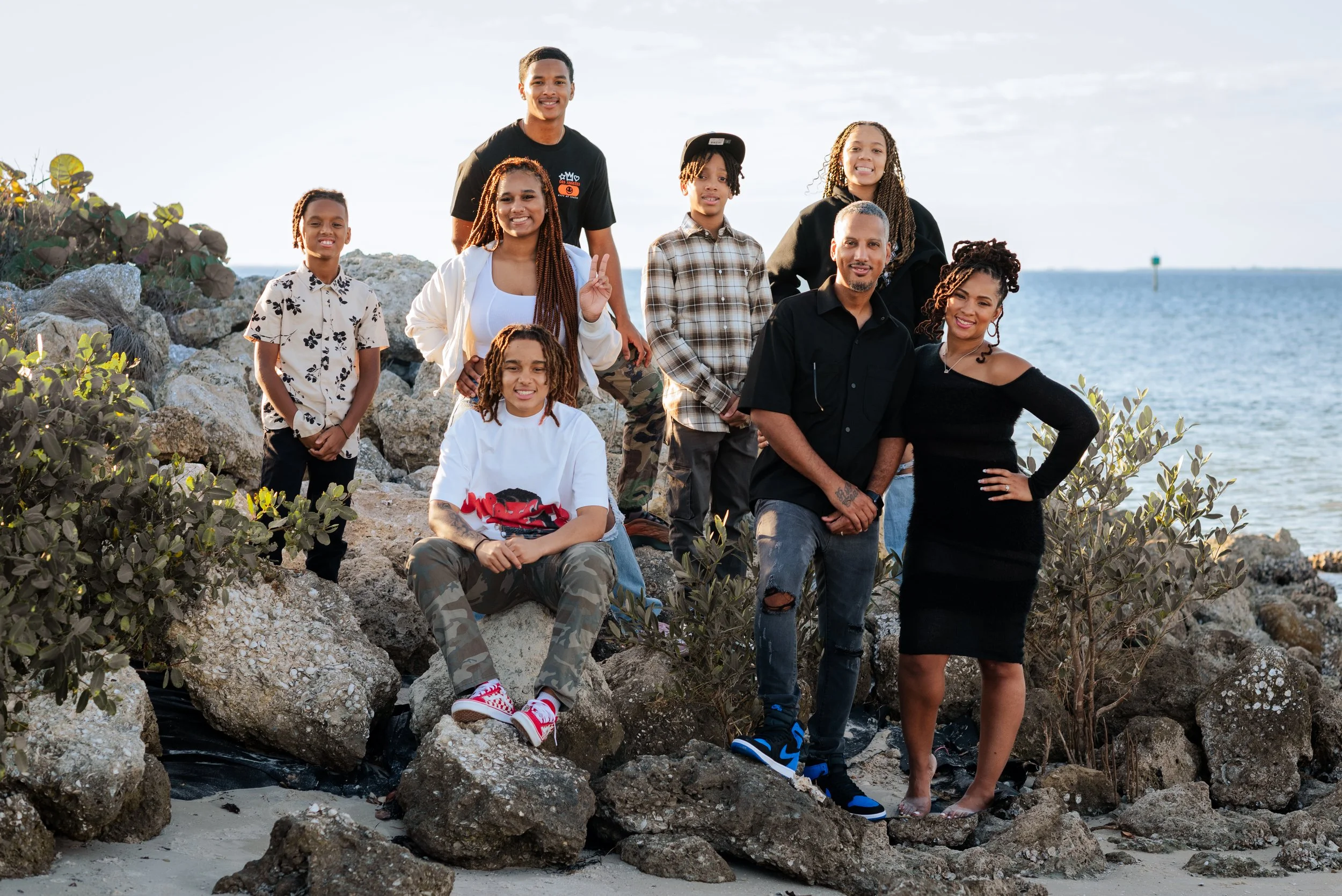 A Golden Hour Extended Family Session at Apollo Beach Nature Preserve