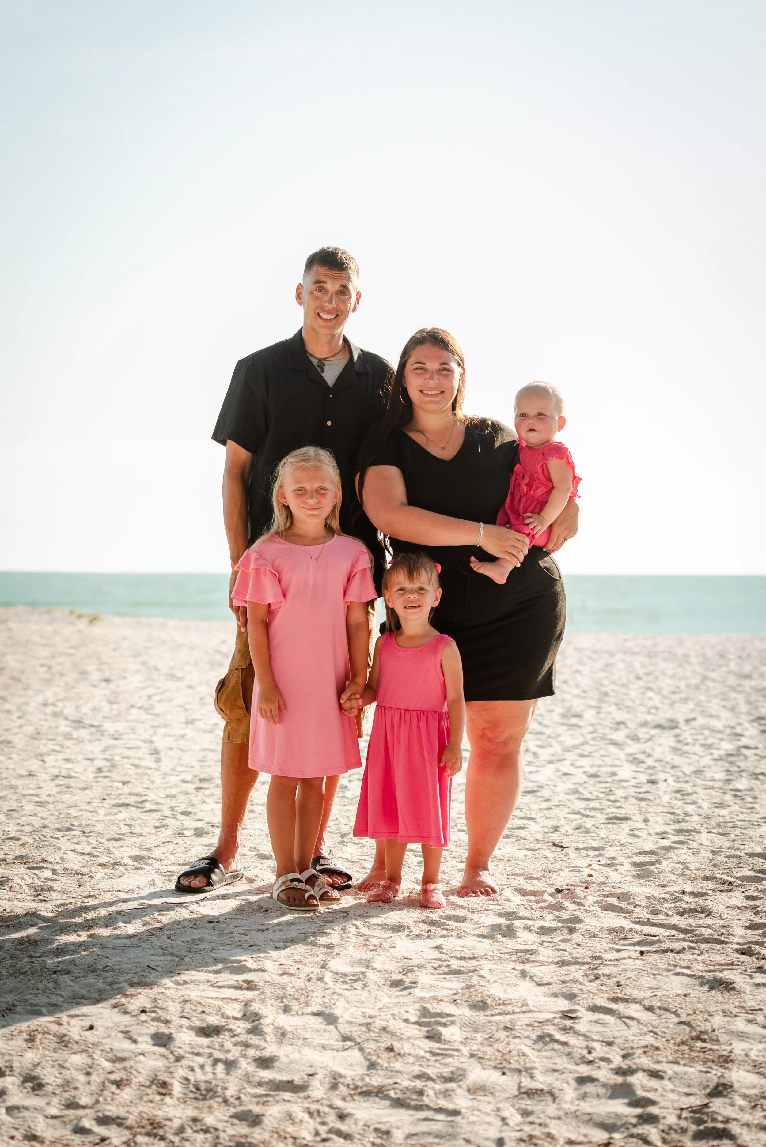 Family portrait on the beach at Coquina Beach, Anna Maria Island FL