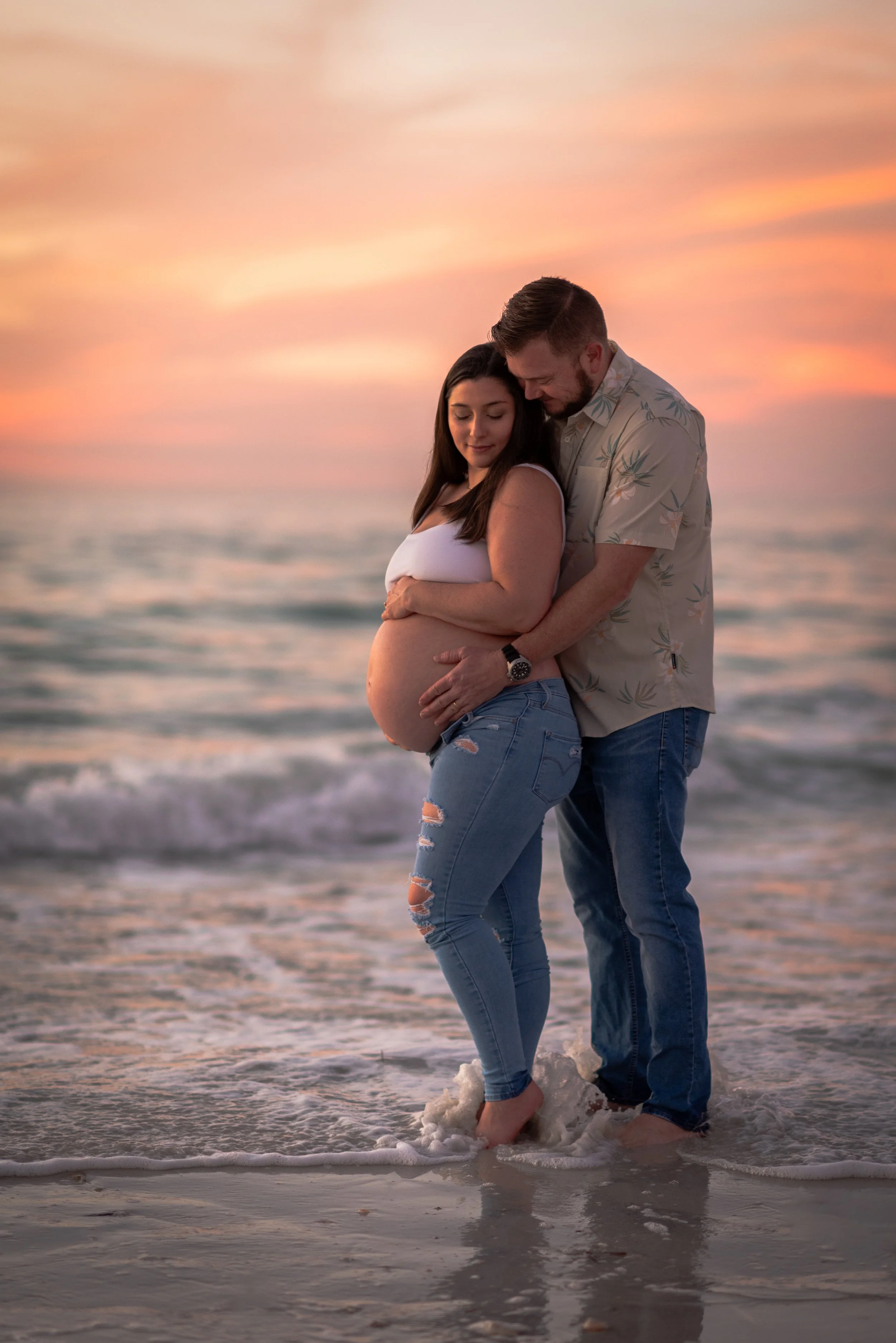 Maternity beach photo shoot, Fort De Soto, FL