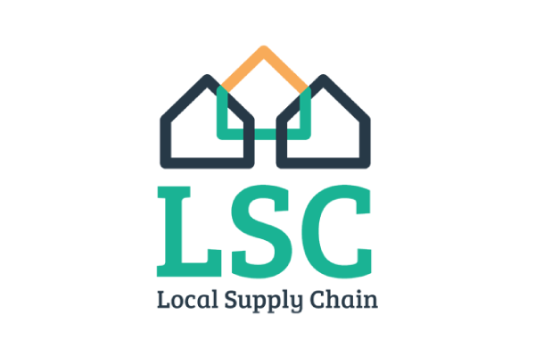 Logo for Local Supply Chain featuring interconnected house icons and the initials LSC