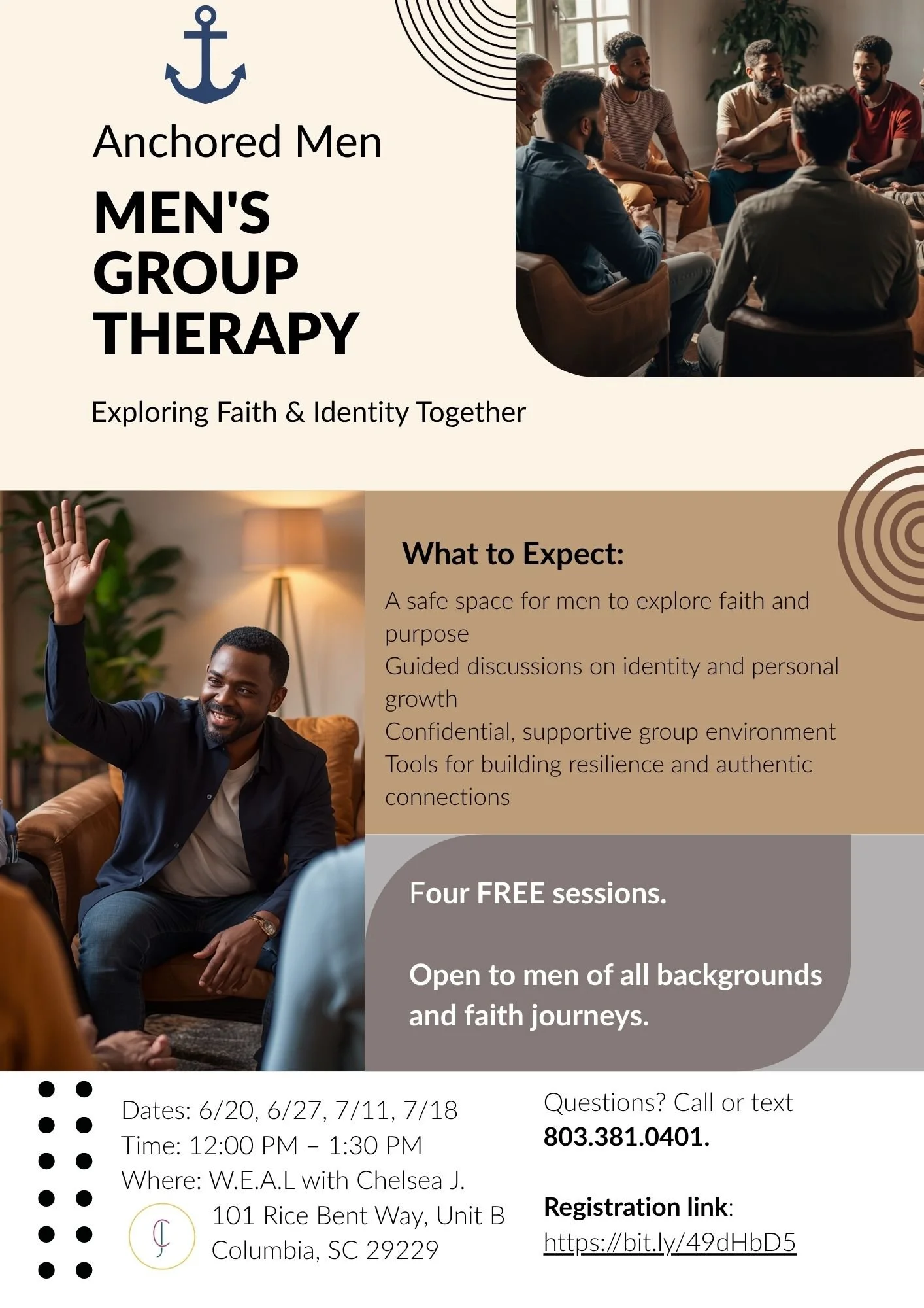 Anchored Men: Men’s Group Therapy
