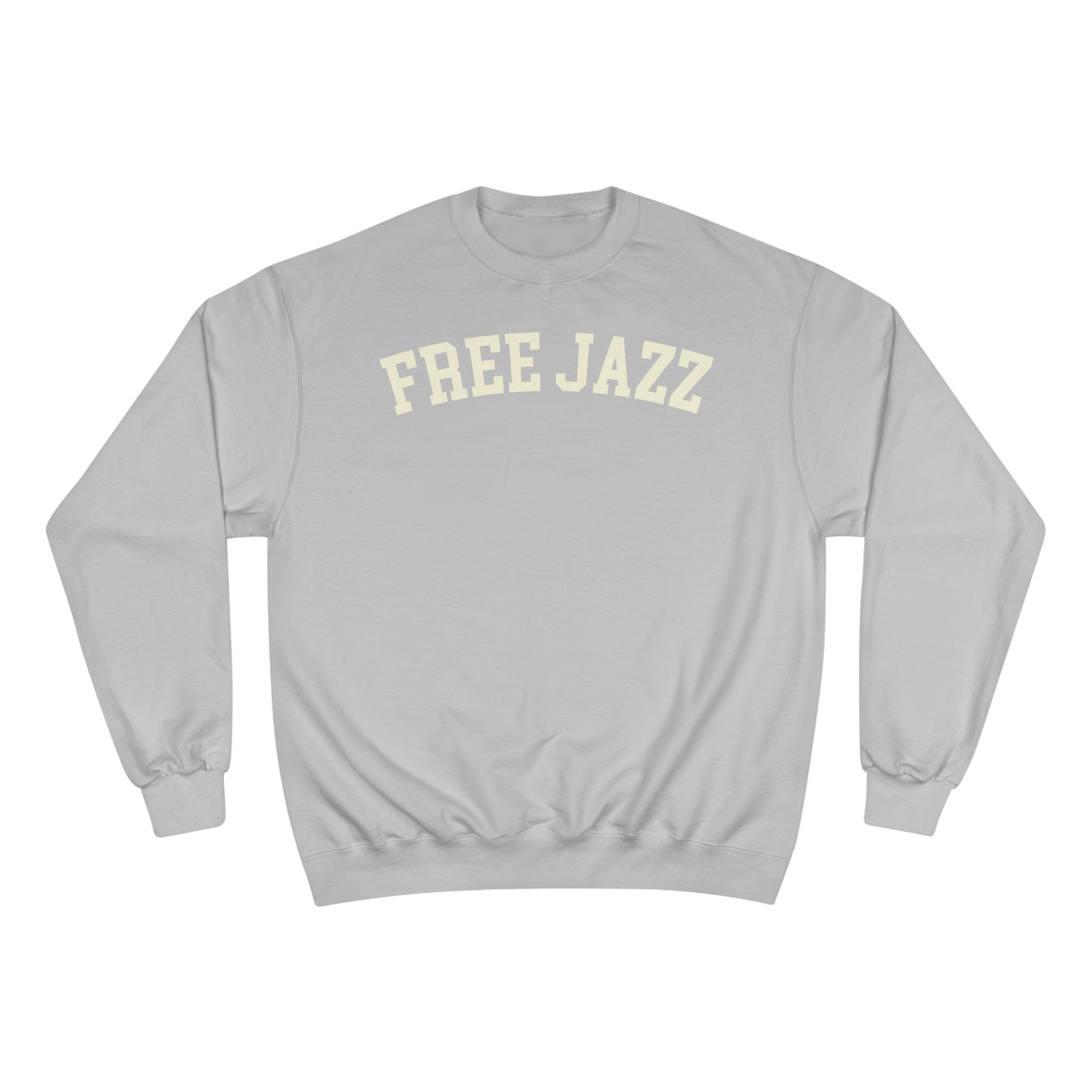 Gray Free Jazz crewneck sweatshirt.