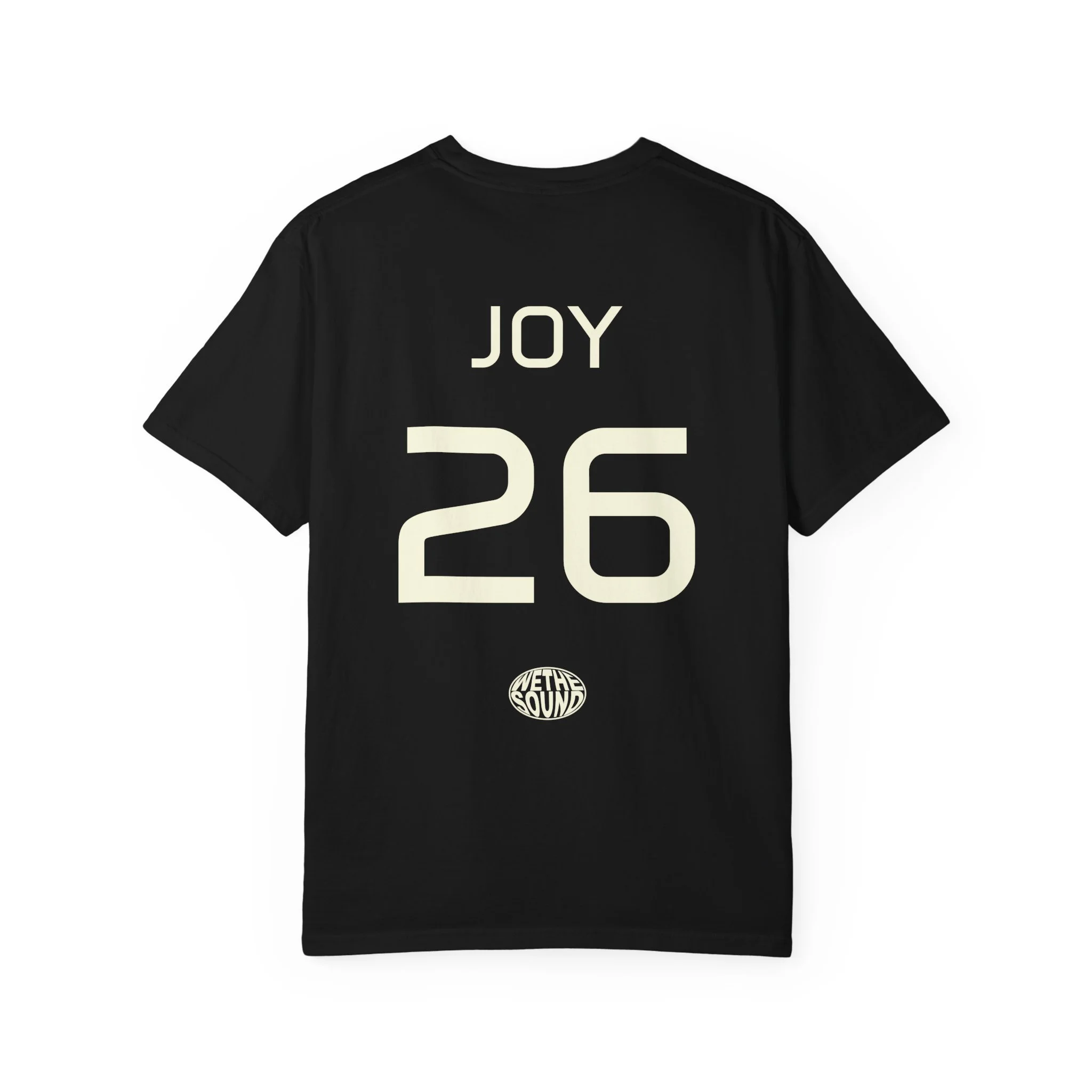Back view of Jazzaldia inspired black heavyweight t-shirt.
