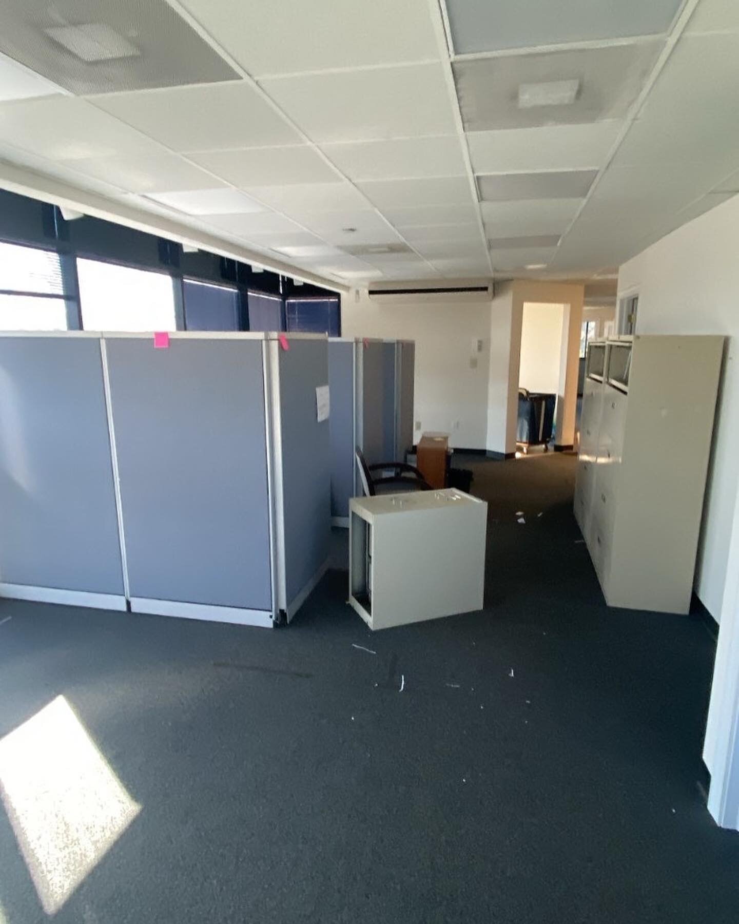 Office building clean-out with a bit of light demolition. Give us a call to schedule your free estimate. We&rsquo;d love to help you with your project #cleanouts #junkremoval #demolition #hauling #mainline #commercialrealestate