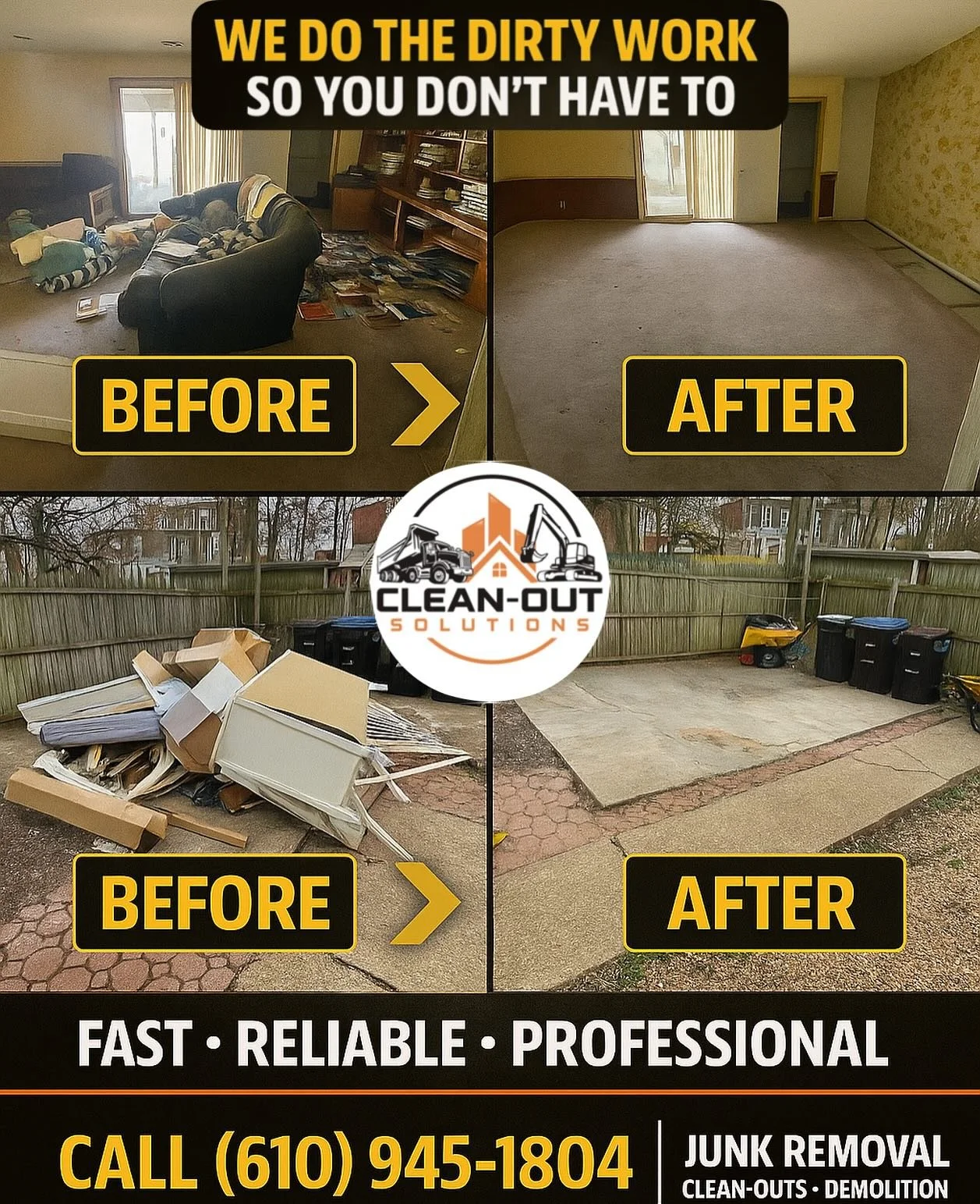 From cluttered rooms to clean, open spaces &mdash; we handle the heavy lifting so you don&rsquo;t have to. Call or text (610) 945-1804 for fast, reliable junk removal today. 💪🏽🚚✨
#JunkRemoval #CleanOuts #Demolition #Realestate #MontgomeryCountyPa 