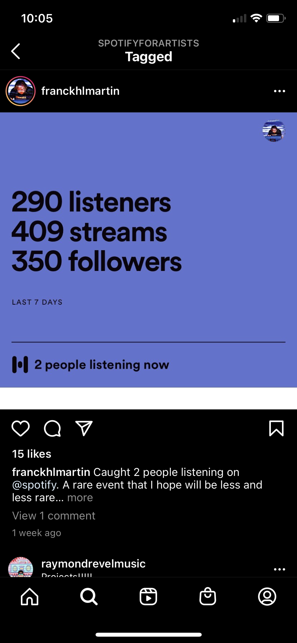 They would highlight when they saw people listening to their music