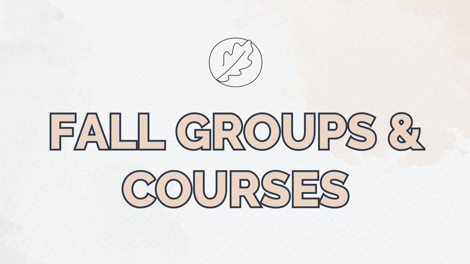 FALL GROUPS & COURSES