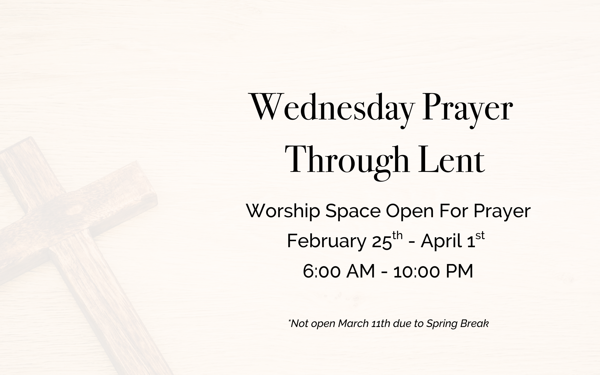 LENT WEDNESDAY PRAYER