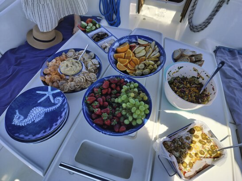 Food on board RENEE 4 private yacht charter in Malta