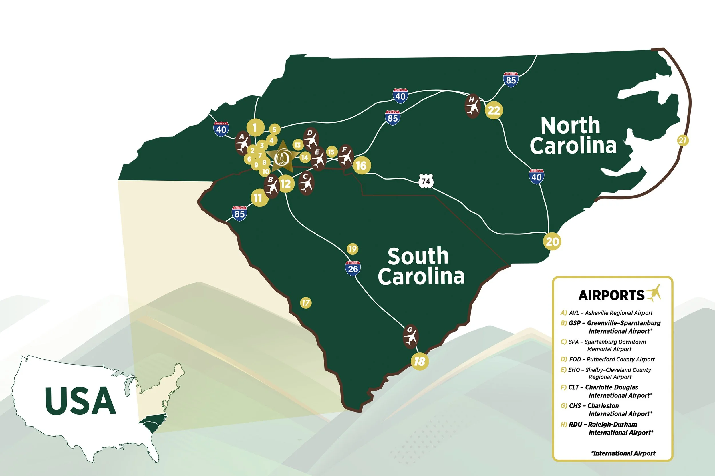 DIRECTIONS TO TRYON INTERNATIONAL