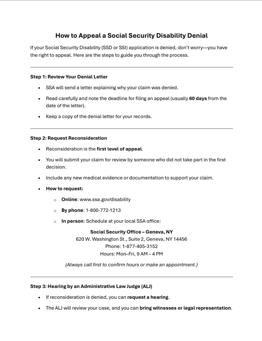 Social Service — United We Stand CAC, Inc.