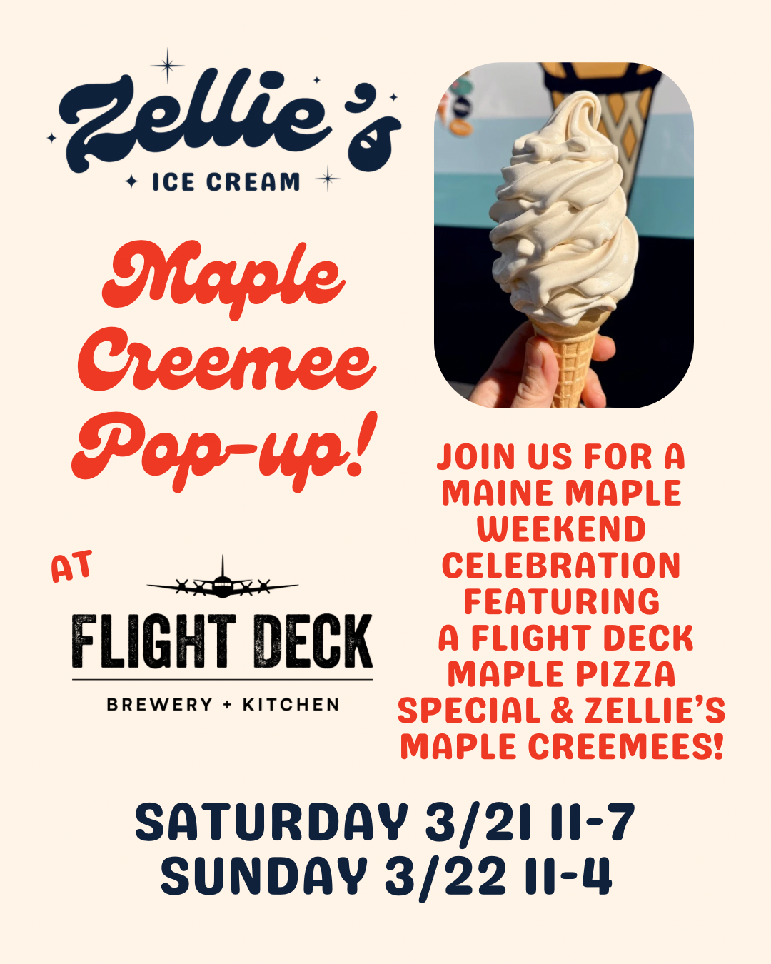 Maine Maple Weekend Pop Up with Zellie's Ice Cream!