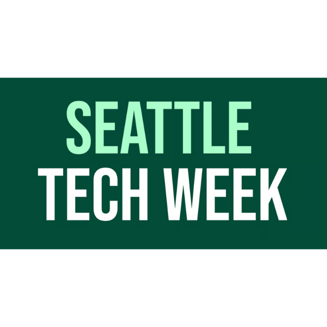 Green background with white and light green text reading 'Seattle Tech Week'.