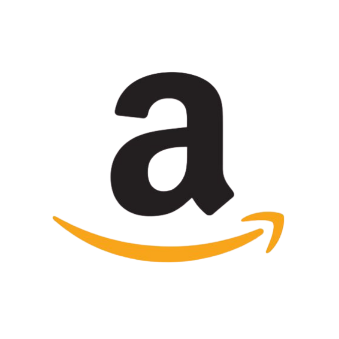 Amazon logo featuring a black lowercase 'a' and an orange arrow forming a smile underneath.