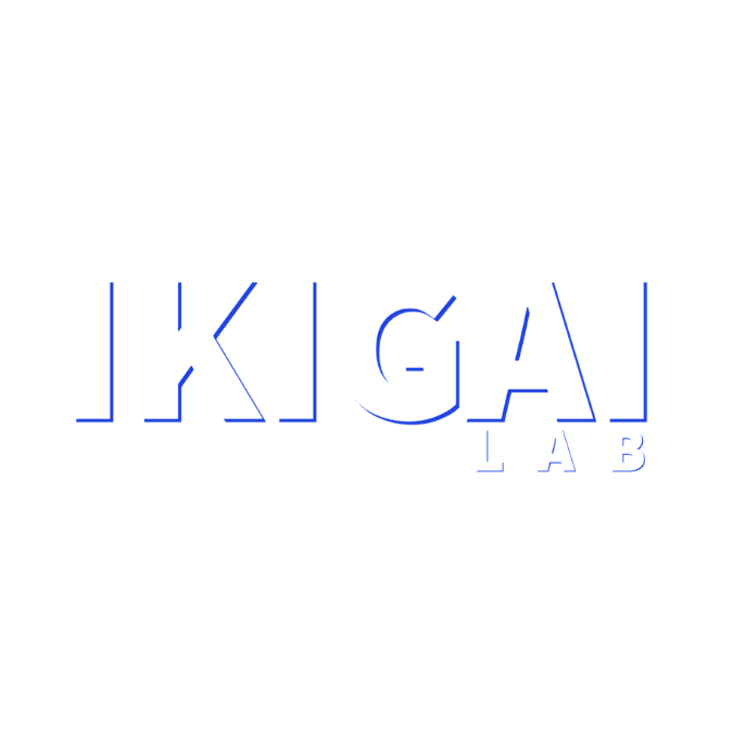 IKIGAI LAB logo in blue and white text on a black background.