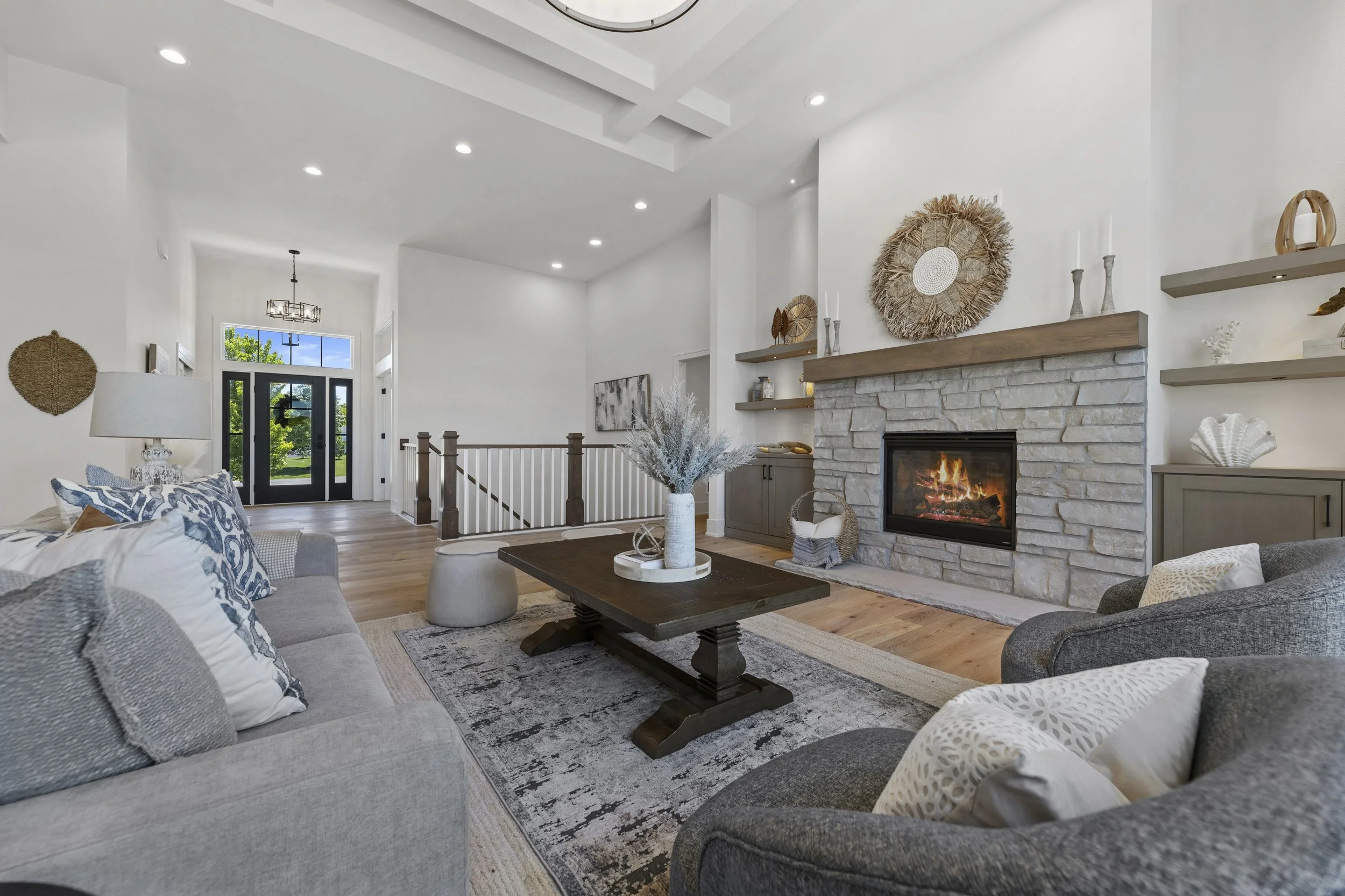 Modern home staging living room in Lake Country Wisconsin