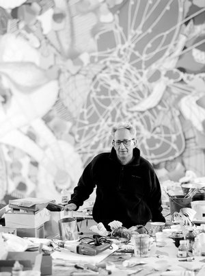 Frank Stella in New York studio