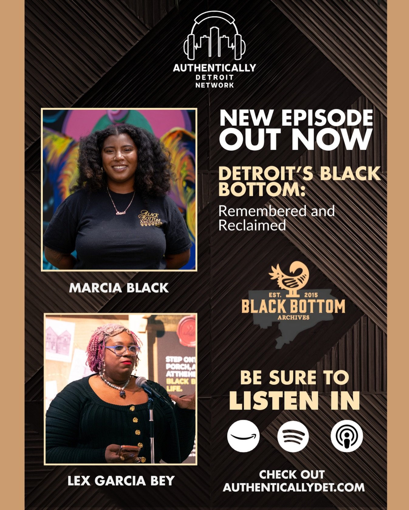 New episode OUT NOW! This week&rsquo;s guests on @authenticallydetroit are Marcia Black and Lex Draper Garcia Bey from @blackbottomarchives to discuss how they&rsquo;re working to uncover and restore our stories as Black Detroiters.

At the heart of 