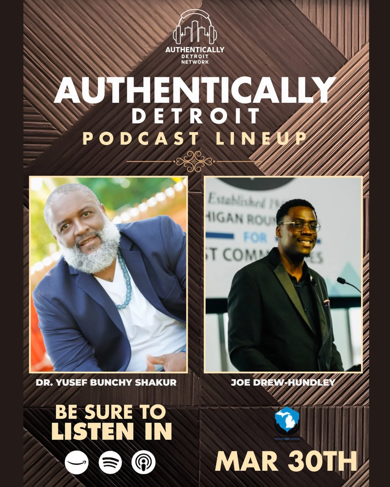 🎧New Episode out now: Building Just Communities with Dr. Yusef Bunchy Shakur and Joe Drew-Hundley
In this episode, Donna and Sam welcome Dr. Yusef Bunchy Shakur and Joe Drew-Hundley of the Michigan Roundtable for Just Communities to discuss their wo