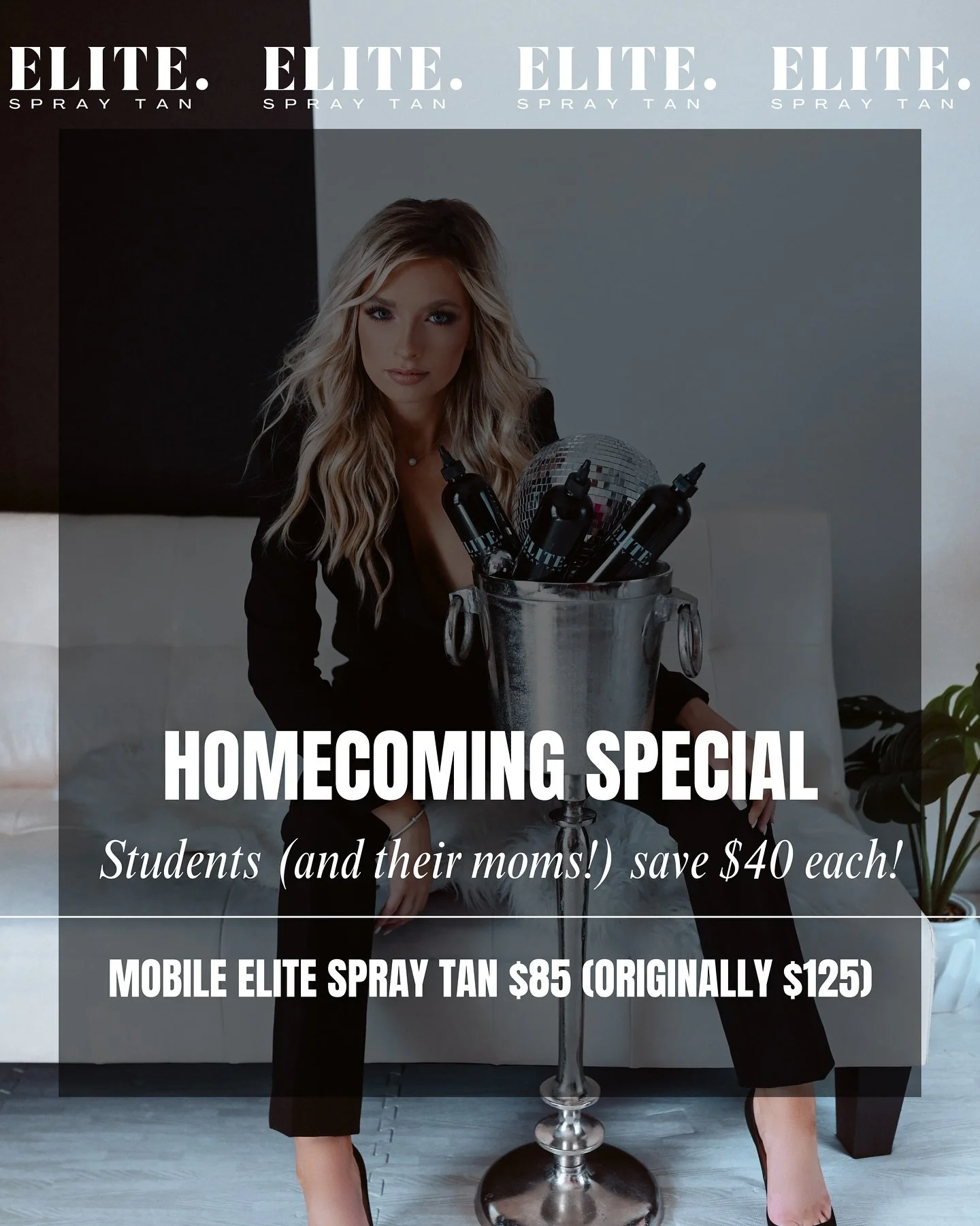 HOMECOMING SPECIAL for MOMS &amp; DAUGHTERS ✨ This is the perfect opportunity for students &amp; moms of South Walton, Destin, Arnold, &amp; Niceville High schools to receive a combined total of $80 OFF their mobile Elite Spray Tan. Book online or me