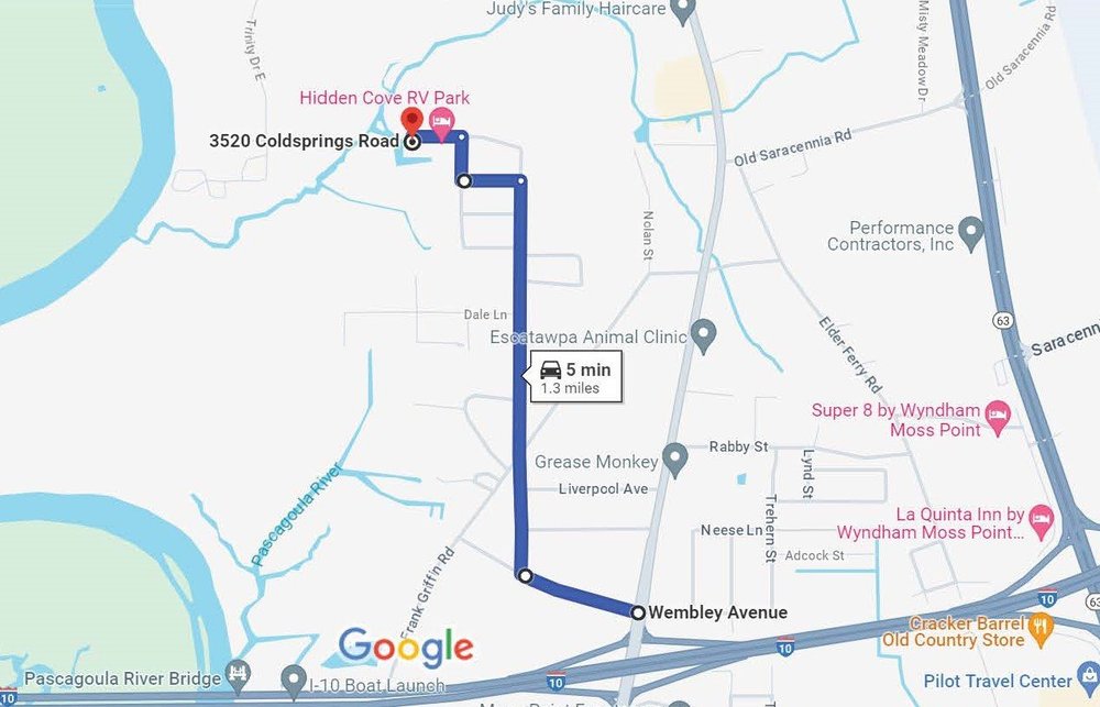 Directions — Hidden Cove RV Park