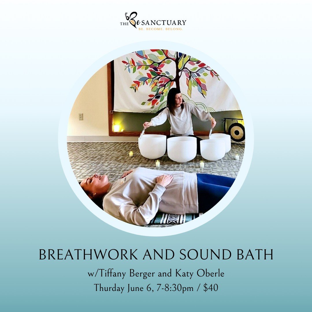 Join Tiffany Berger (@breathworx614 )and Katy Oberle (@katyoberle ) on Thurs. 6/6, 7-8:30pm, for a transformative Breathwork and Sound Bath event designed to rejuvenate your mind, body, and spirit. 

🫁Harness the power of your breath to release stre