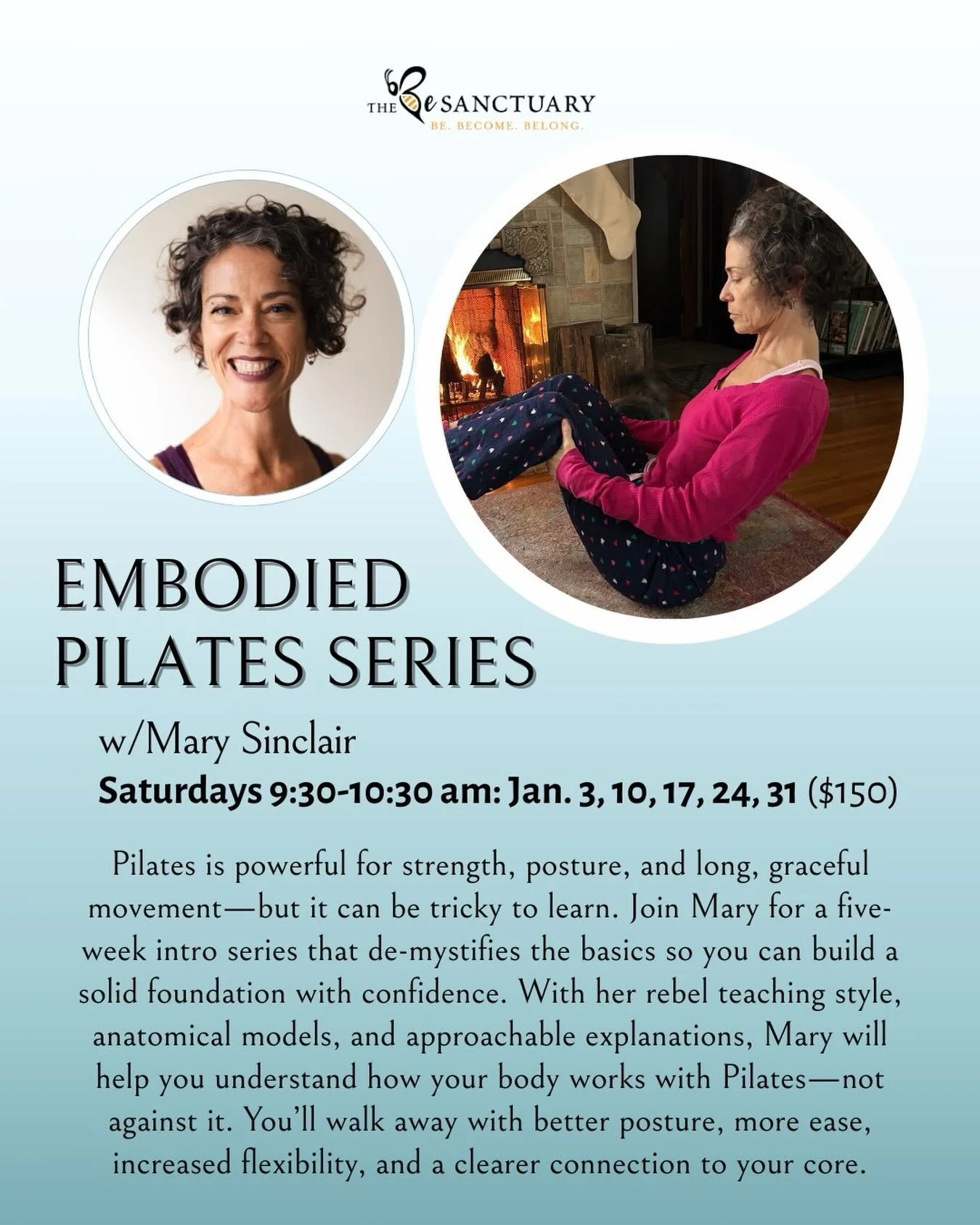 ✨Pilates is powerful for strength, posture, and long, graceful movement&mdash;but it can be tricky to learn.

✨Join Mary for a five-week intro series that de-mystifies the basics so you can build a solid foundation with confidence. With her rebel tea