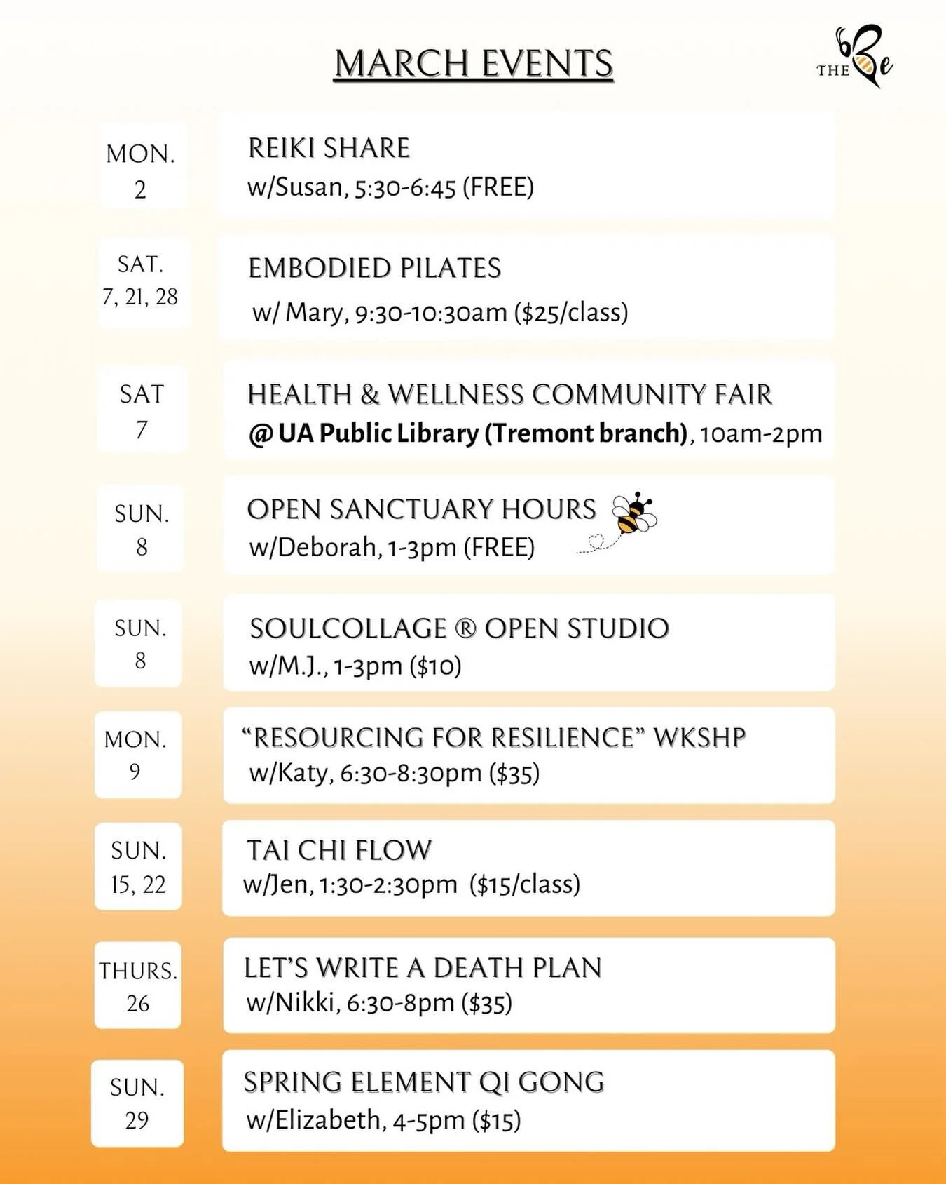 ☔️🐝 Lots of great offerings this month @thebesanctuary ! Register at link in bio or at www.thebesanctuary.org/events