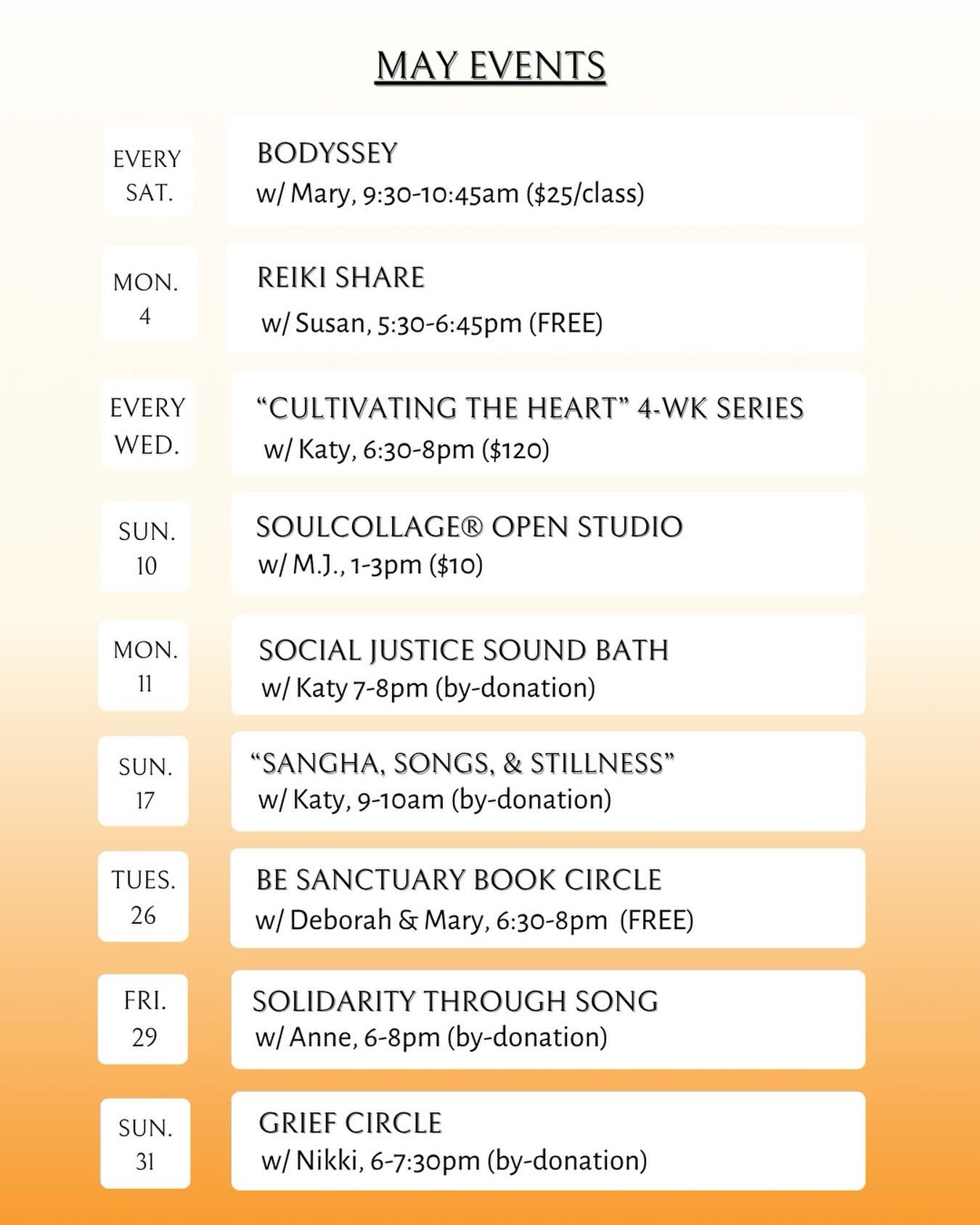 🌸🐝 Our May offerings! Register at link in bio or at: www.thebesanctuary.org/events