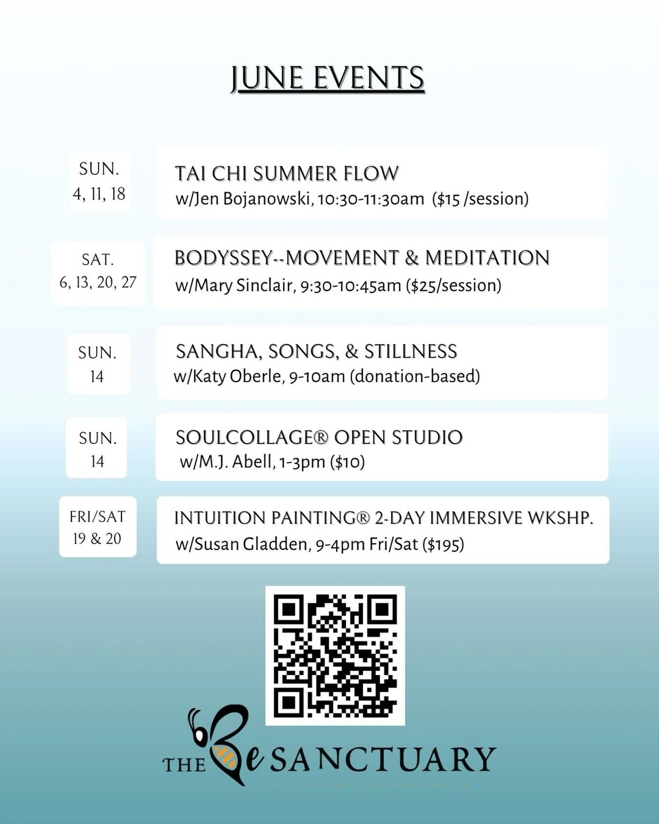 🌸☀️June offerings are here!! Head to link in bio or www.thebesanctuary.org/events to register!