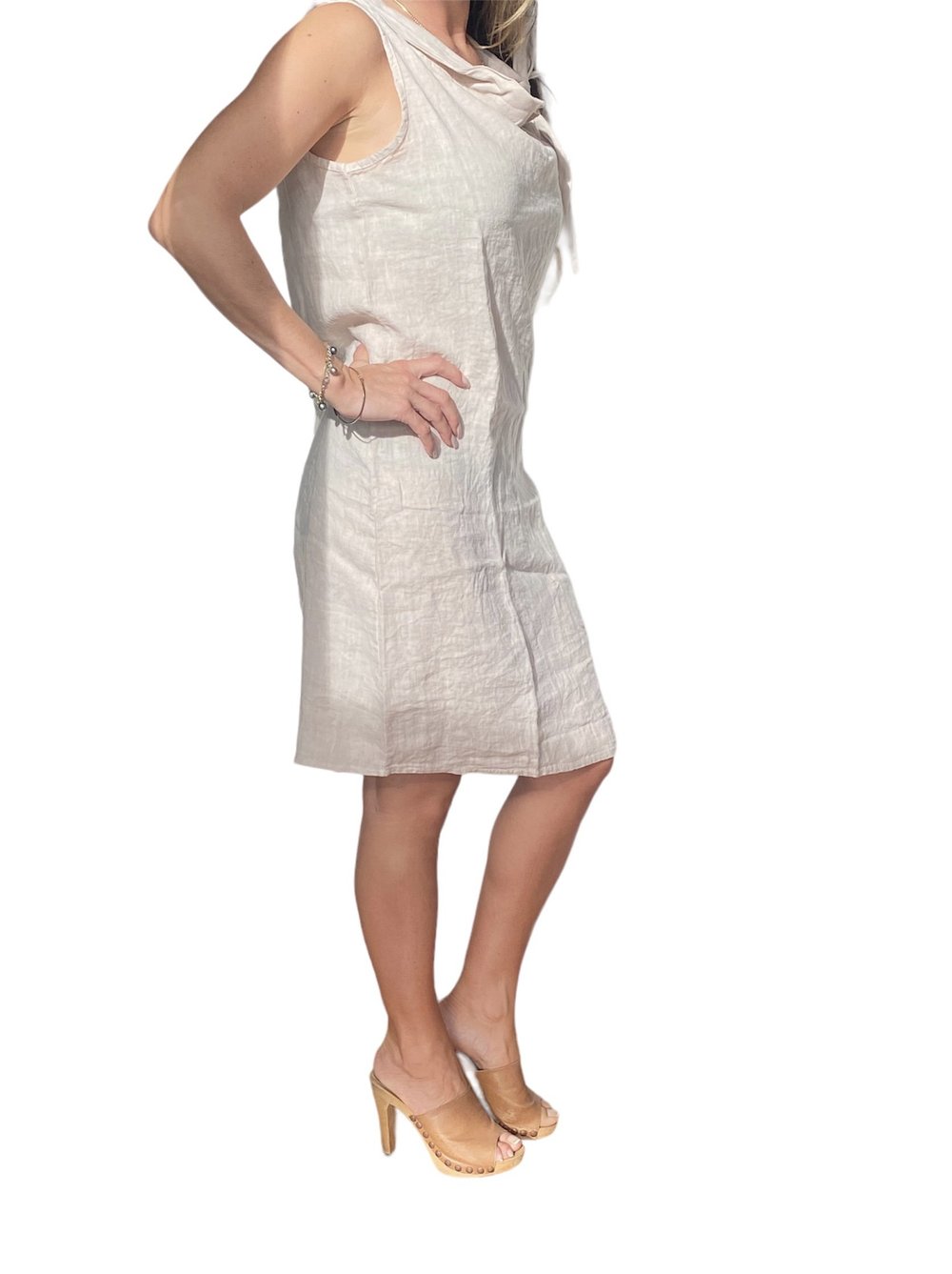 Ridley XS dress naturale 100% Italian linen  ROMP ATELIER