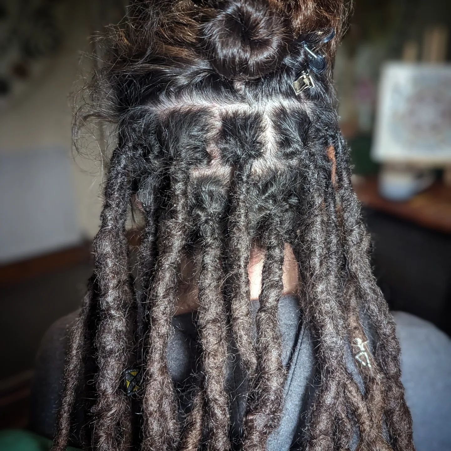 A tidy up for my regular client Sarah. 

Always a pleasure and never a chore to catch up with this lovely lady. 

You would never guess that these dreads were cut off and reattached for a 2nd dreadlock journey. She kept her old dreads and I reattache