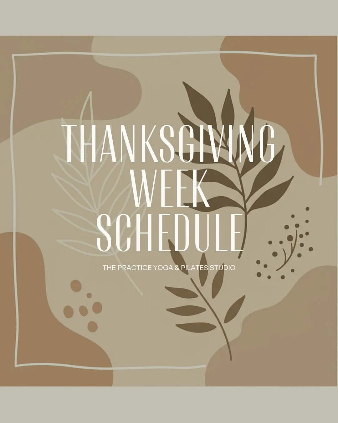 Thanksgiving week schedule is here! Sign up for class now to make sure you have a spot🫶🏽 We are offering special classes all week AND hosting a few small businesses on Saturday morning👀 We can&rsquo;t wait to move with you through the Holidays🌿