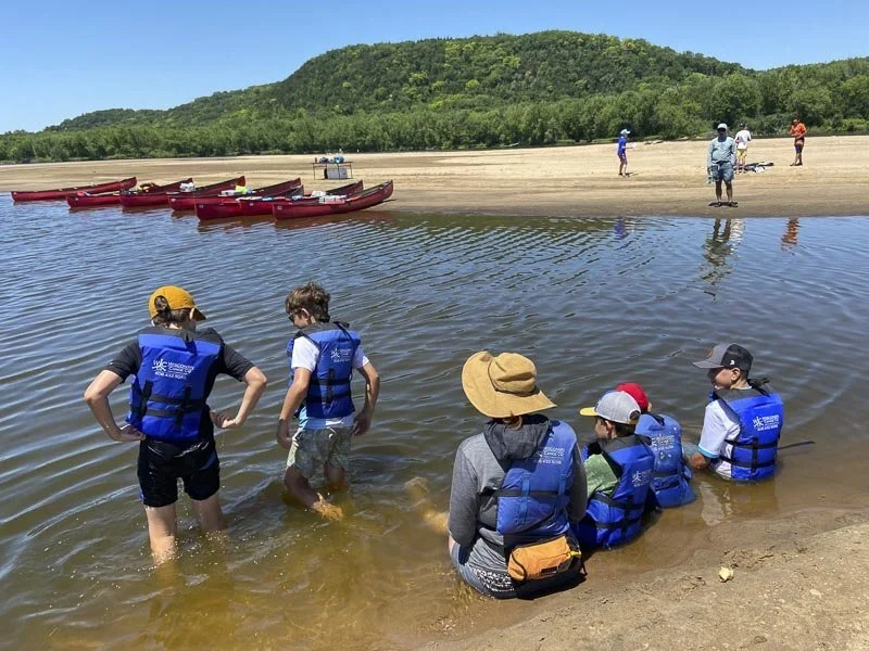 Swimming pitstop on a Wisconsin River sandbar