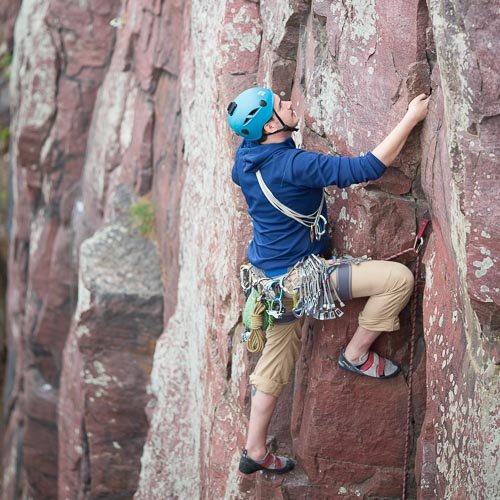  Bill leads New Box (5.5) at Balanced Rock Wall. 