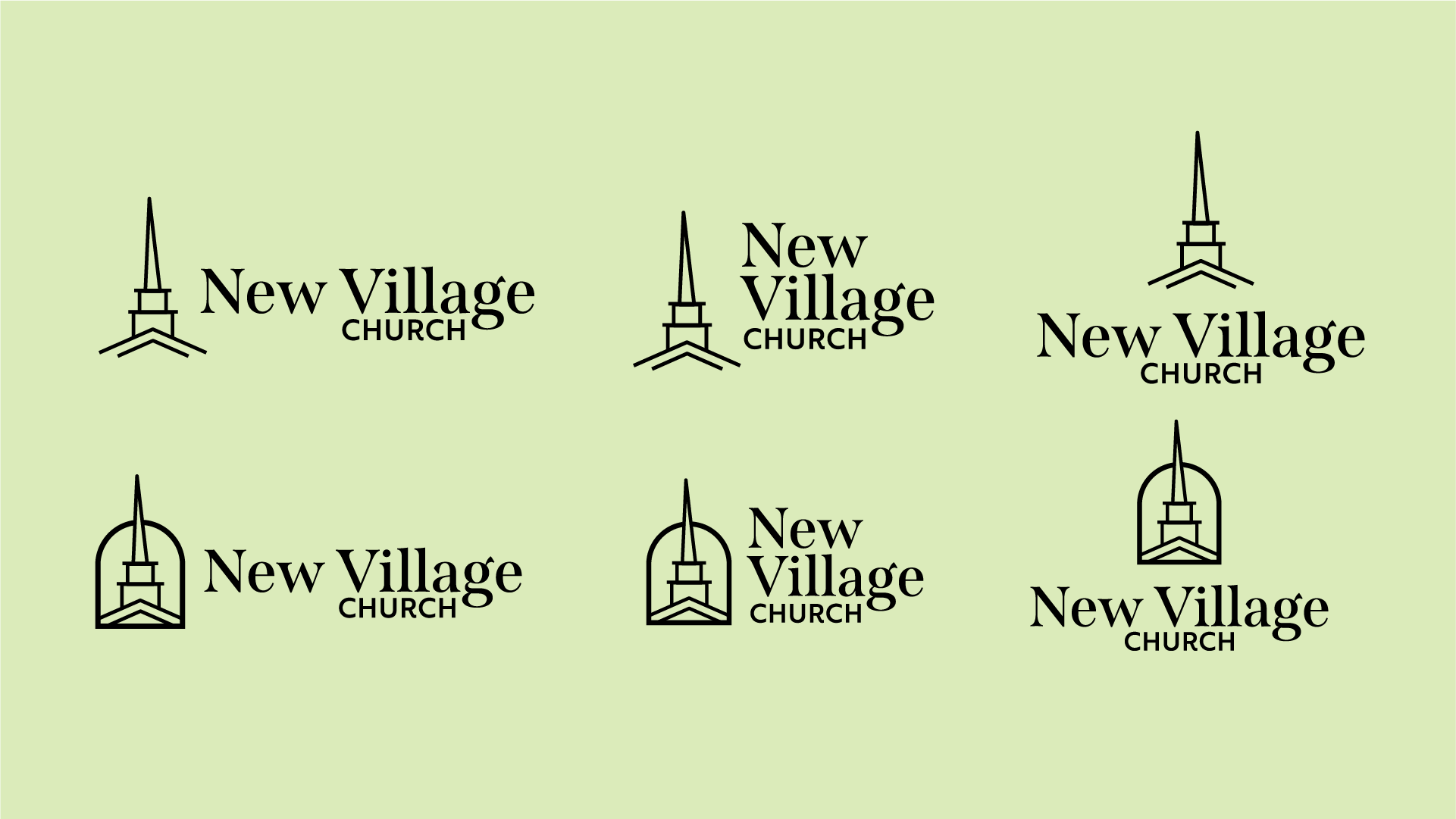 New Village Church Black Steeple Logos