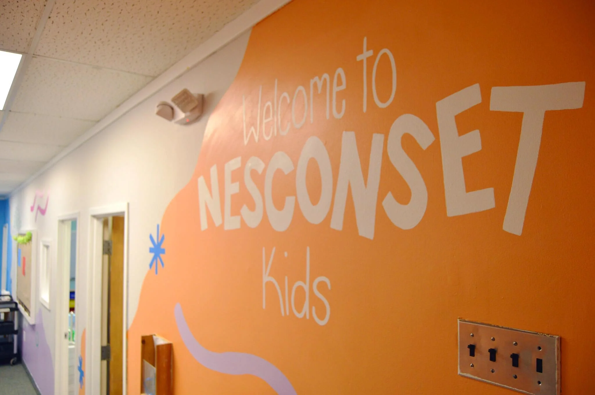 Welcome to Nesconset Kids Mural at NCC New York Children's Ministry Hallway Art