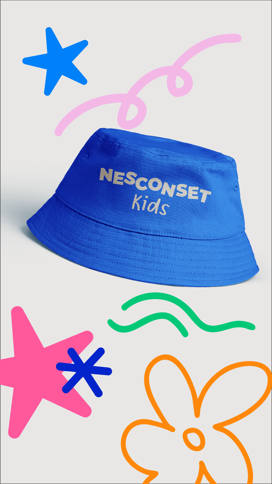 Nesconset Kids Bucket Hat Mockup children's ministry branding illustration christian church