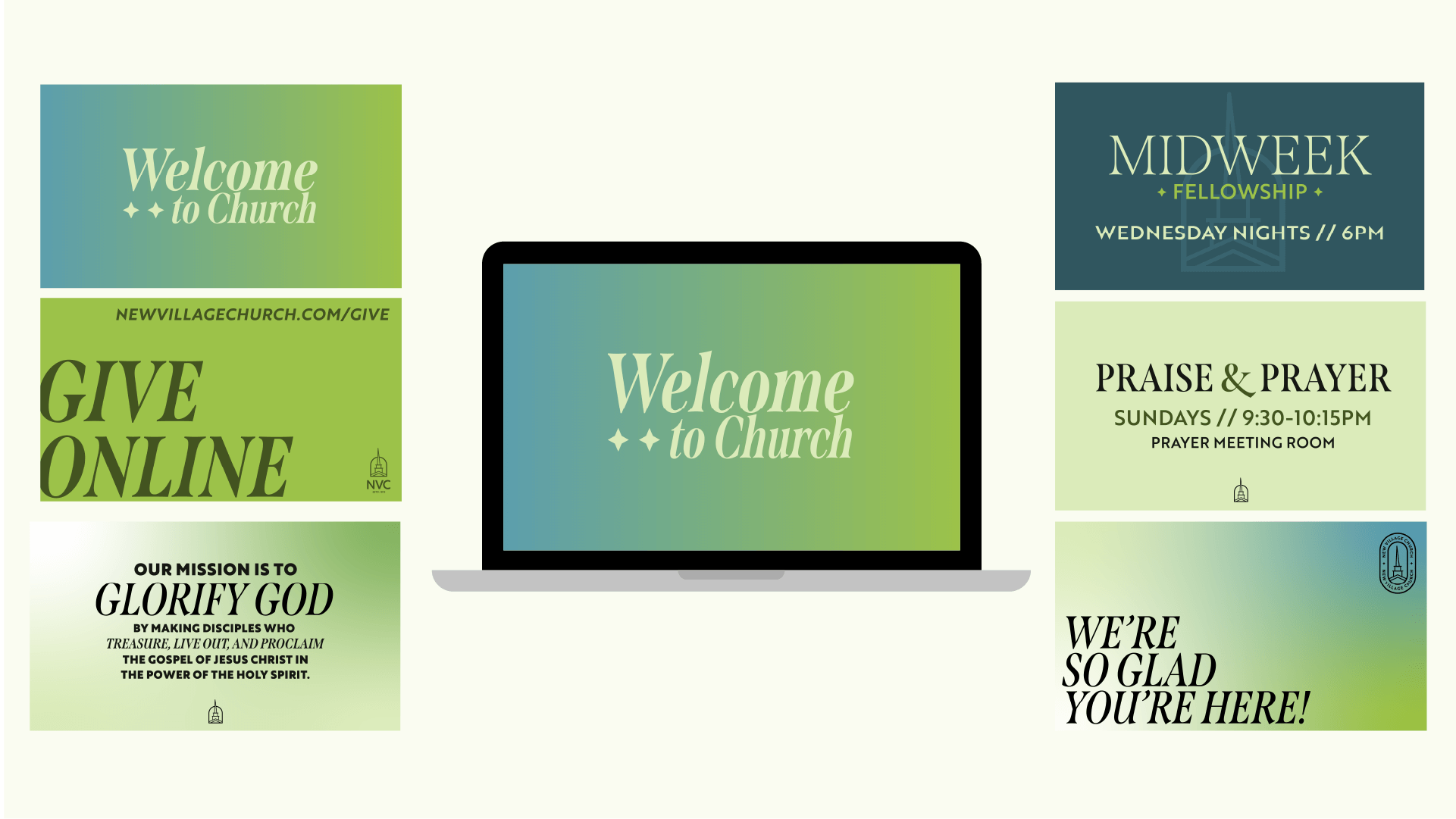 New Village Church Sunday Graphics Slides Lake Grove NY designed by Paxton