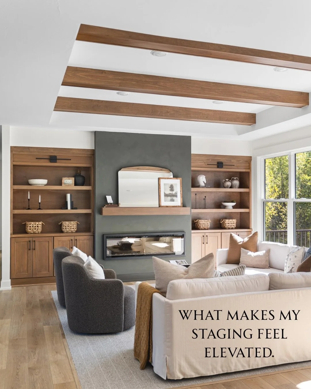 What makes my staging feel elevated.

My approach is rooted in design. The goal is never to fill a home with furniture, but to make thoughtful choices that work with the space itself. I look at the layout, the scale, and how the home is meant to live