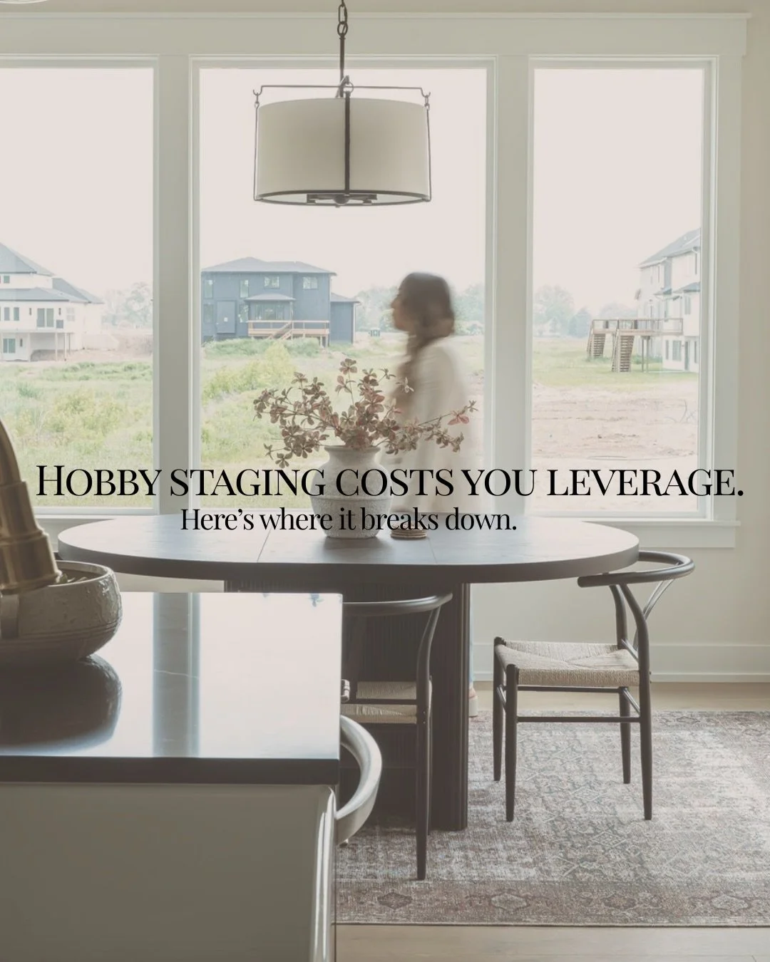 Hobby staging costs you leverage.

I see this more often than people think.

A seller hired a hobby stager before listing. What showed up were random pieces, folding tables with tablecloths, and dated furniture that didn&rsquo;t match the scale or va